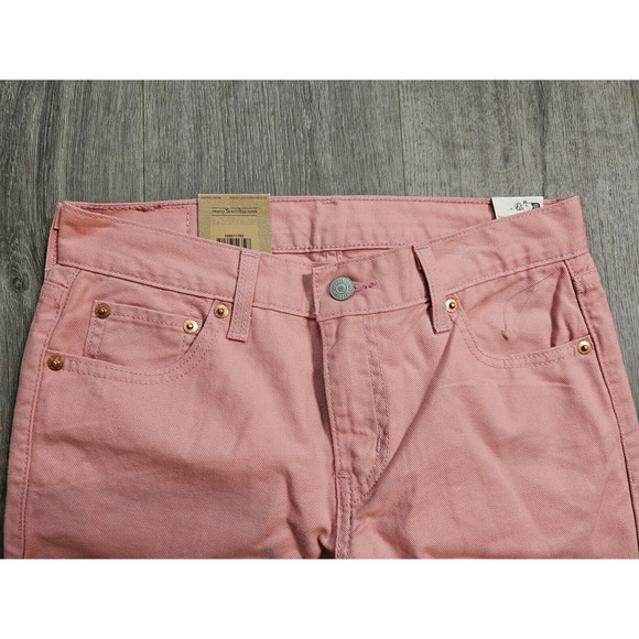 NWT Levi’s Womens Boyfriend Jeans 26x30 Pink Mid Rise Tapered Leg 100% Cotton - Picture 2 of 9